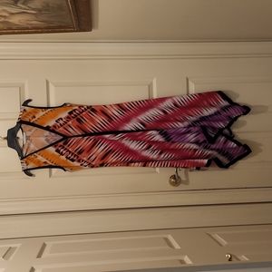 Peter Nygard,  Vibrant Asymmetrical Stretch Dress, Size 8